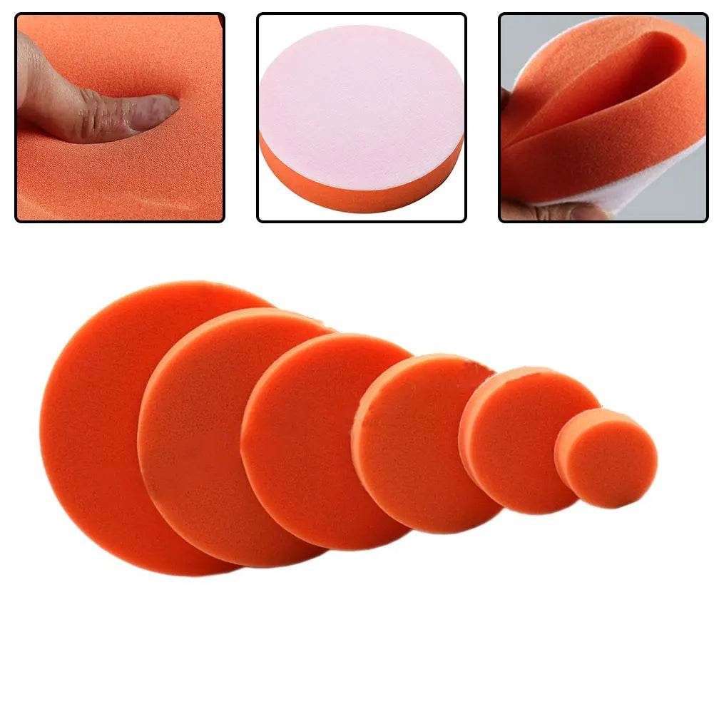 2Pcs Sponge Polishing Pad 2" 3" 4" 5"6" 7" Car Polishing Buffing Pad Flat Polisher Buffer Pads For Detail Polisher Waxing Clean