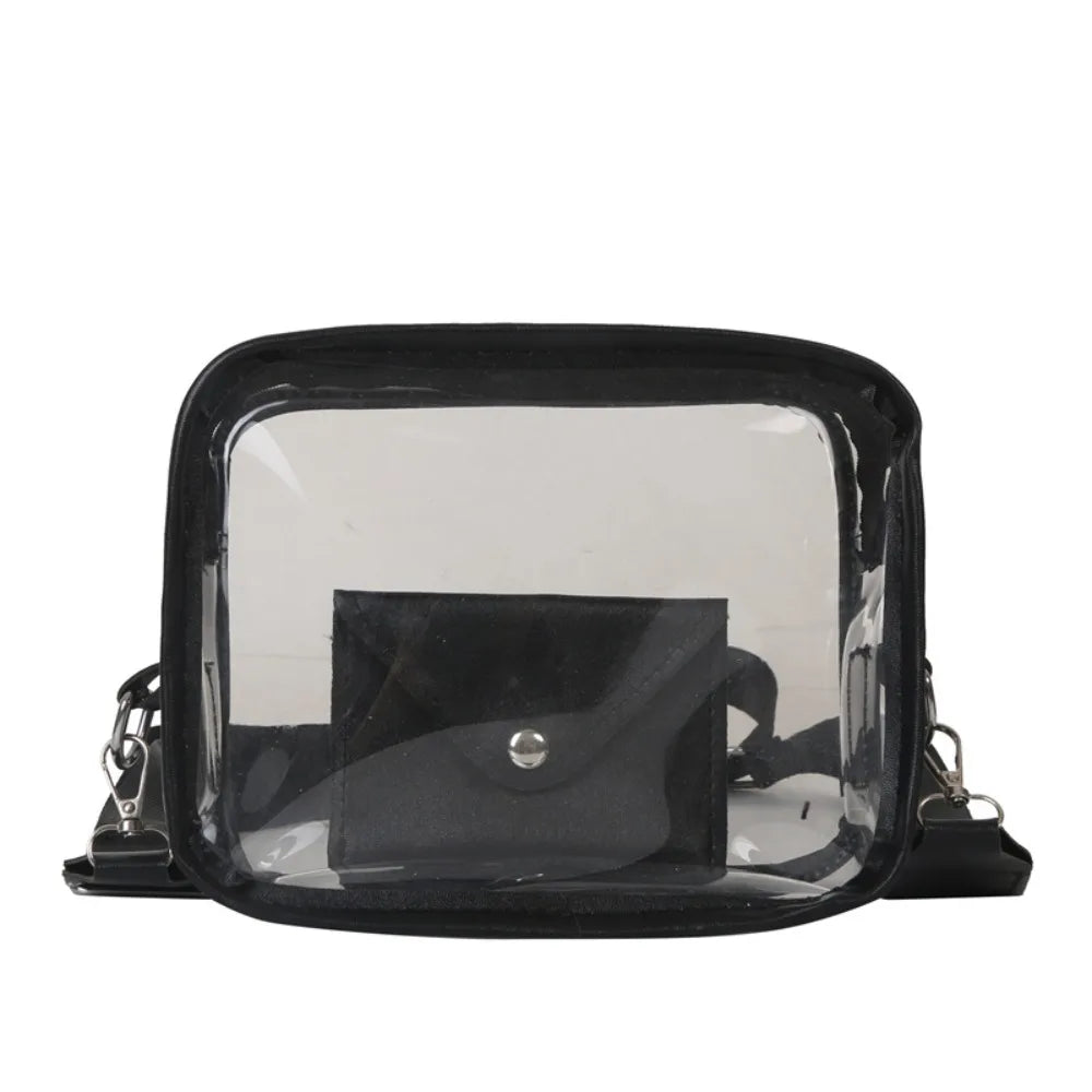PVC Transparent Jelly Bag Small Square Bag Transparent Crossbody Bag for Women Candy Color Letter Fashion Shoulder Bag