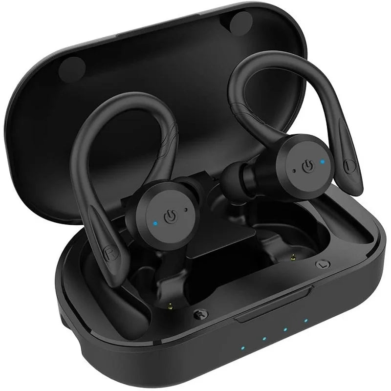 Swimming Waterproof Bluetooth Earphone Dual Wear Style Sport Wireless Headset TWS IPX7 Earbuds Stereo Long Play Time With Mic
