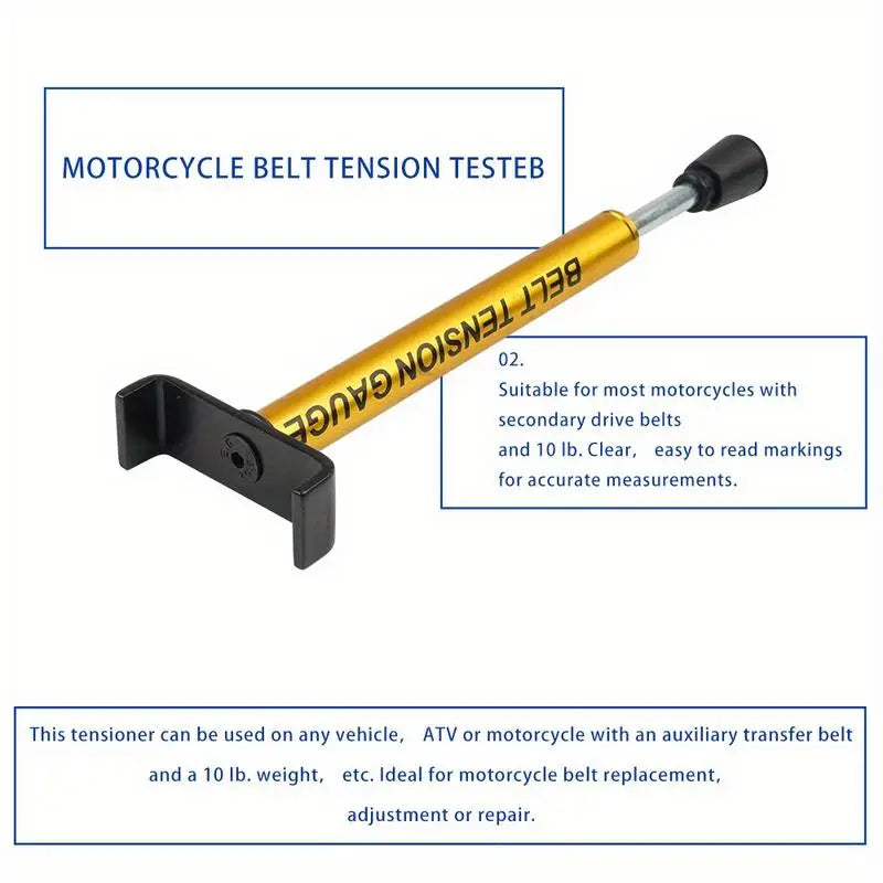 1Pc 10 Lb Belt Car Belt Tension Tool Adjustable with L Shaped Pad Motorcycle TL-1026-G Gauge Metal