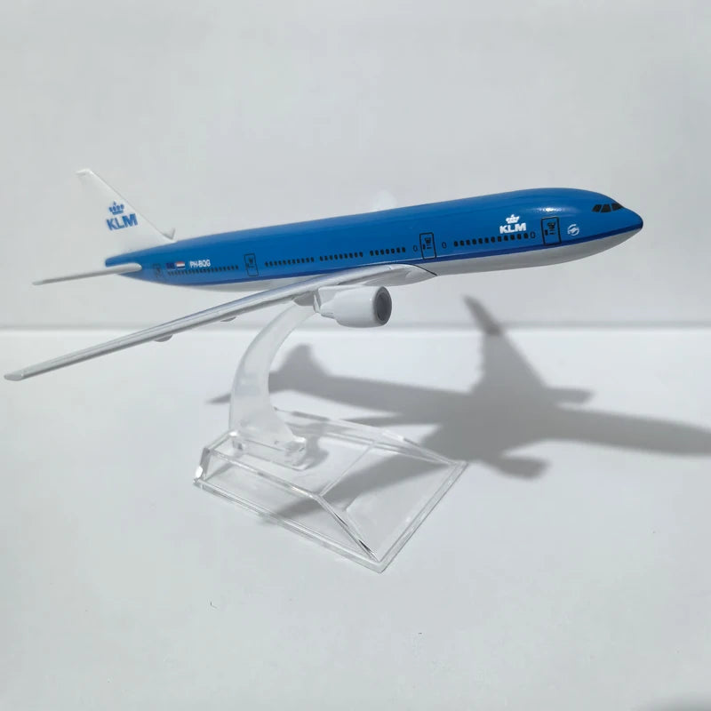 JASON TUTU 16CM KLM Royal Dutch Airlines B777 Aircraft Model Planel Airplane Diecast Metal Planes Collect Gifts ﻿