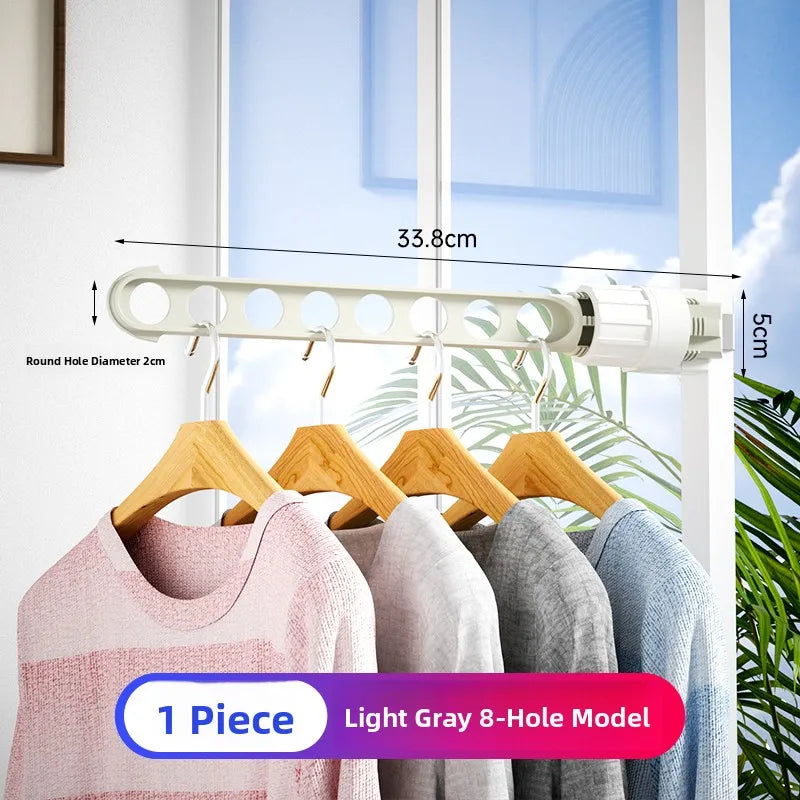 Travel-Friendly Window Frame Clothes Drying Rack Clip-On Small Size Balcony Clothesline Outdoor Clothes Hanger Plastic Material