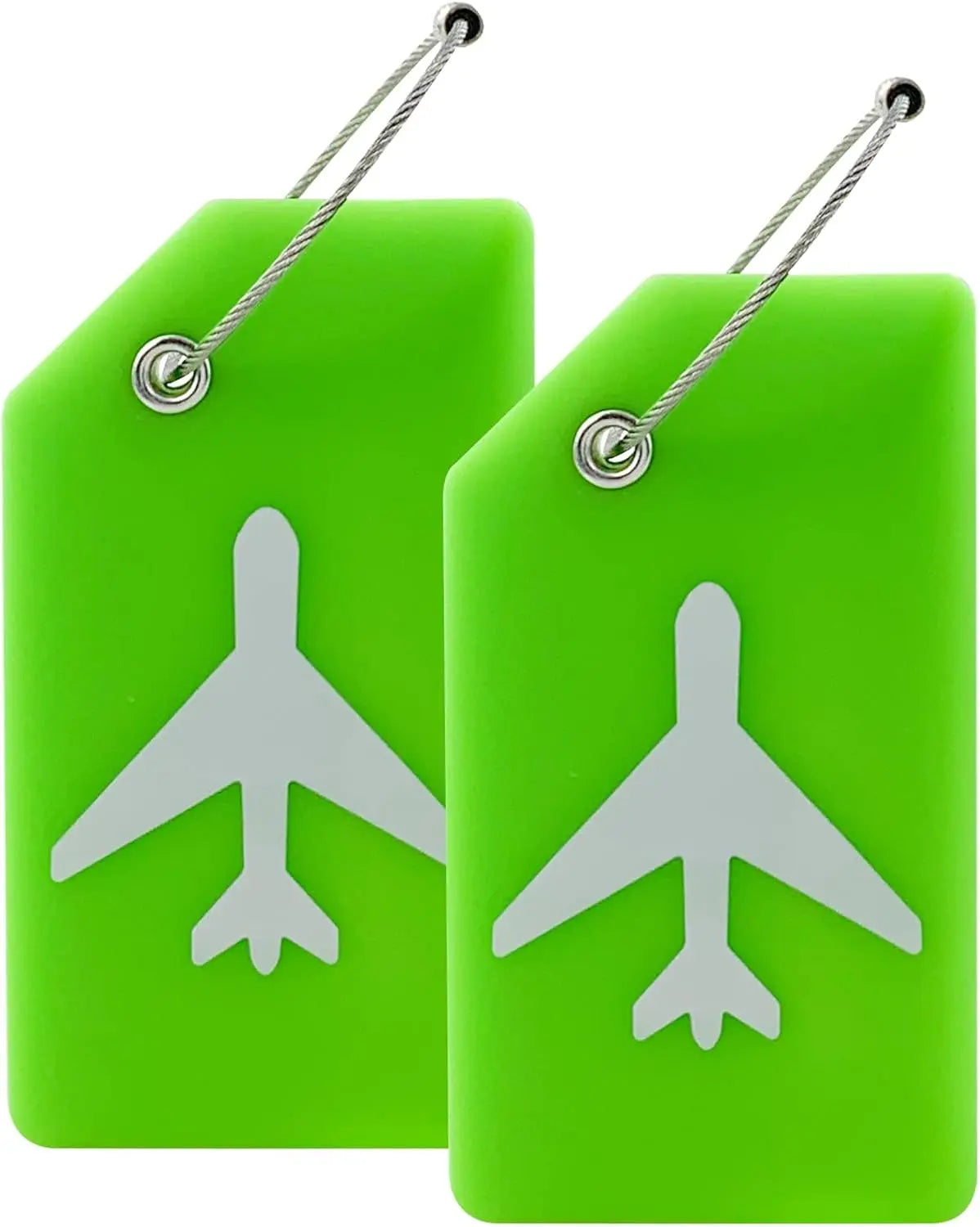 2 Pack Airplane Silicone Luggage Tags for Suitcases Travel Bag Tags for Luggage Baggage Suitcase Tags with Privacy Name ID Card