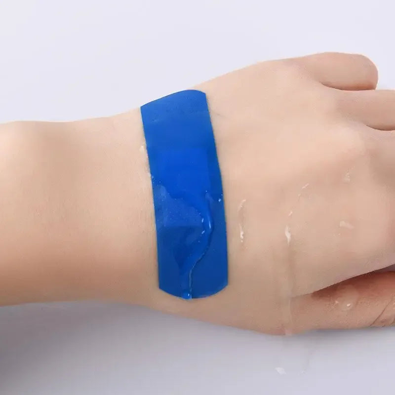 18/100pcs Blue Medical Band-Aid Waterproof Detectable Elastic Wound Adhesive Plaster First Aid Kits For Hotel Restaurant Chef