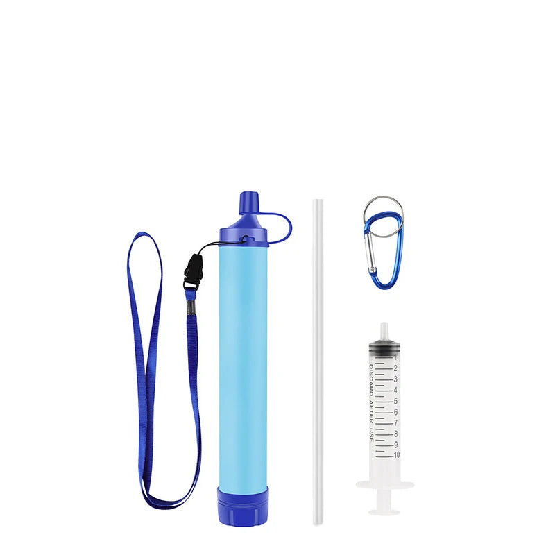 1/2/4/5pcs 396 Gallons Outdoor Personal Water Filter 0.01Mi 4-Stage Filtration System Portable Water Purifier Survival Straws