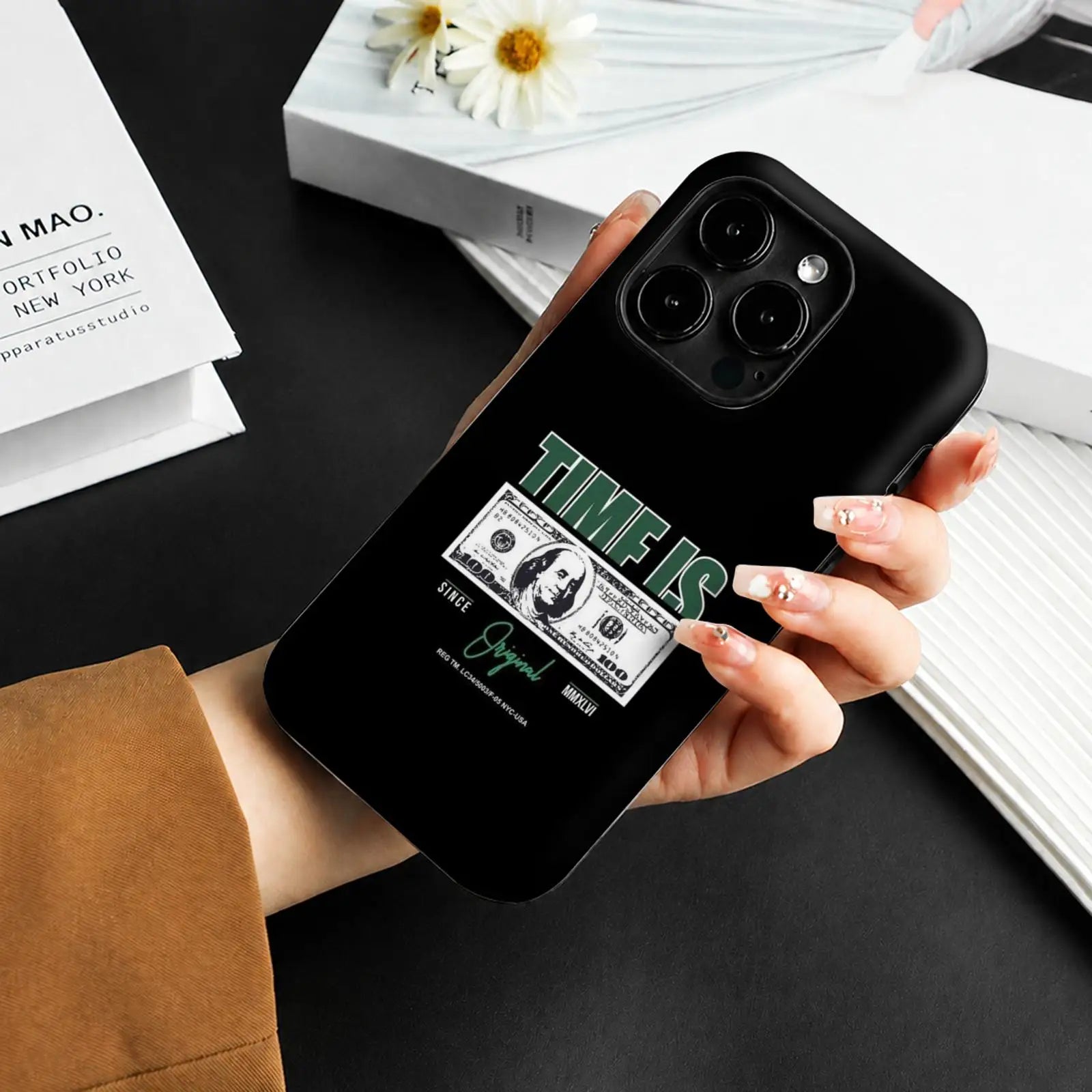 Funny Time is Money Phone Case For iPhone 17 16 15 14 13 12 11 Pro Max Air Dual-Layer Shockproof Protective Cover