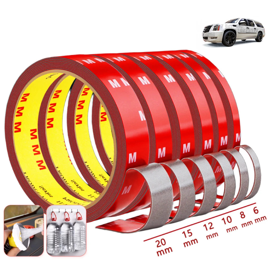 3Meters Double Sided Adhesive Tape Extra Strong 0.8mm Thick High Viscosity For Car Special Mounting Fixing Tear Off No Residue