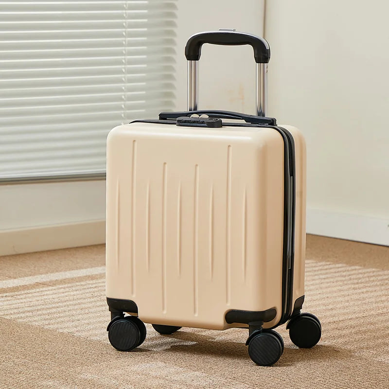 High-quality 14-Inch Unisex PC Trolley Fashionable Travel Suitcases Fashionable ABS Mini Boarding Carry-On Cases Small Hand Lu
