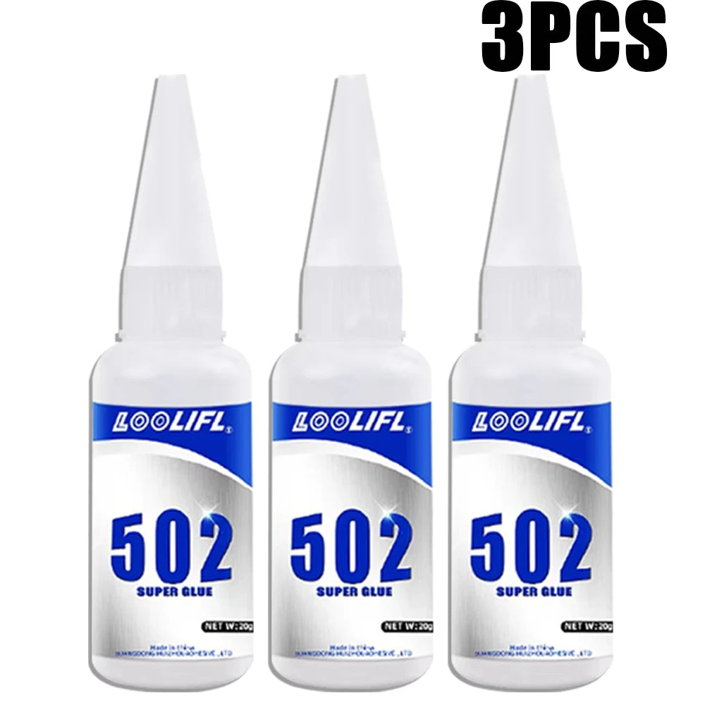 502 Super Glue Instant Adhesive Fast Strong Quick Dry Glue for Metal Plastic Wood Ceramic Rubber Jewelry DIY Repair Bonding Tool