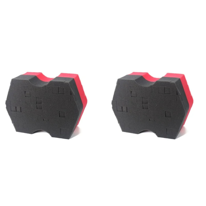 1/2PCS Double Side Cross-Cut Red/Black Sponge 2.0 Better Grip and Access Tight Spaces For Rinseless Car Wash