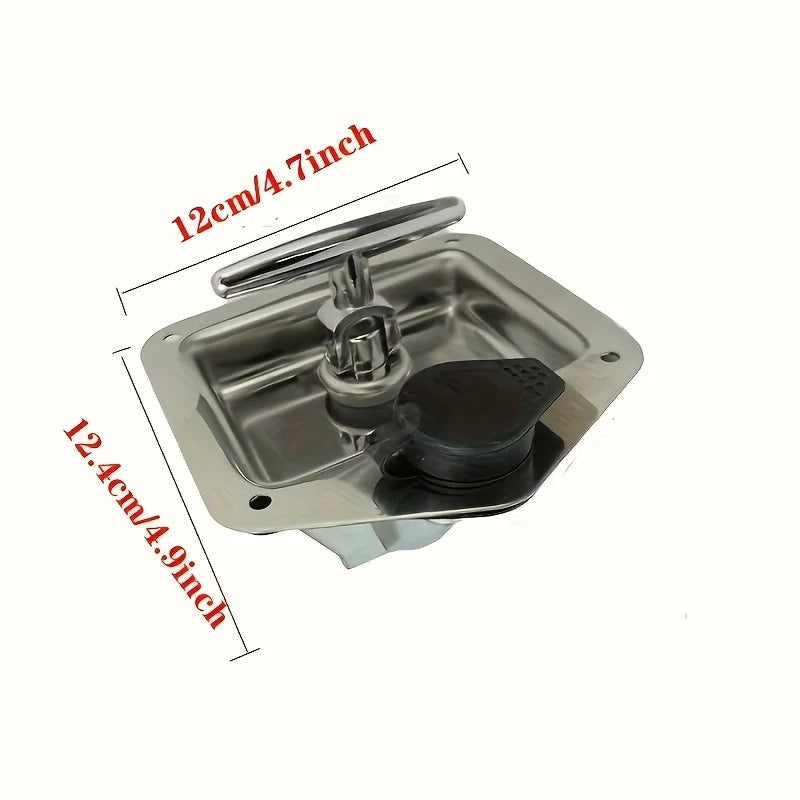 1PC Stainless Steel T-Handle Latch for Truck Bed Toolbox - Rear Placement, Non-Waterproof, Latch Closure with Keys