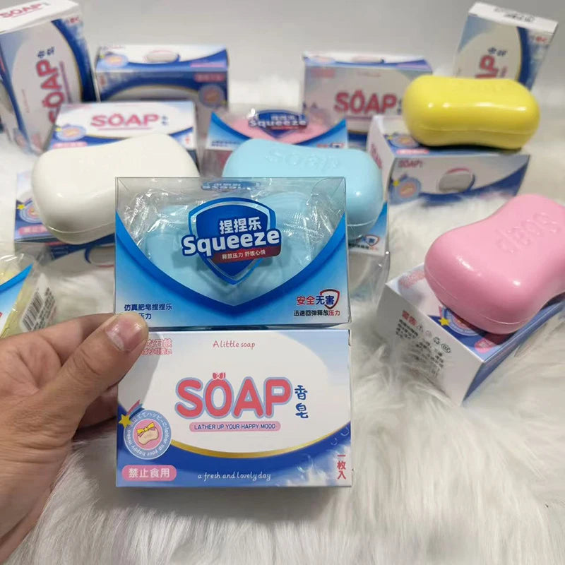 Soap Ball Squishy Soap Stress Ball Fidget Toy Crunchy Squeeze Ball Round Blocks Filled ASMR Anti Stress Toys for Adults