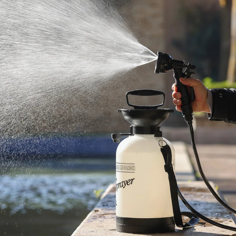 5L 8L Portable outdoor camping shower surf wash kit beach manual shower pump multifunctional shower showerhead 3M leather tube
