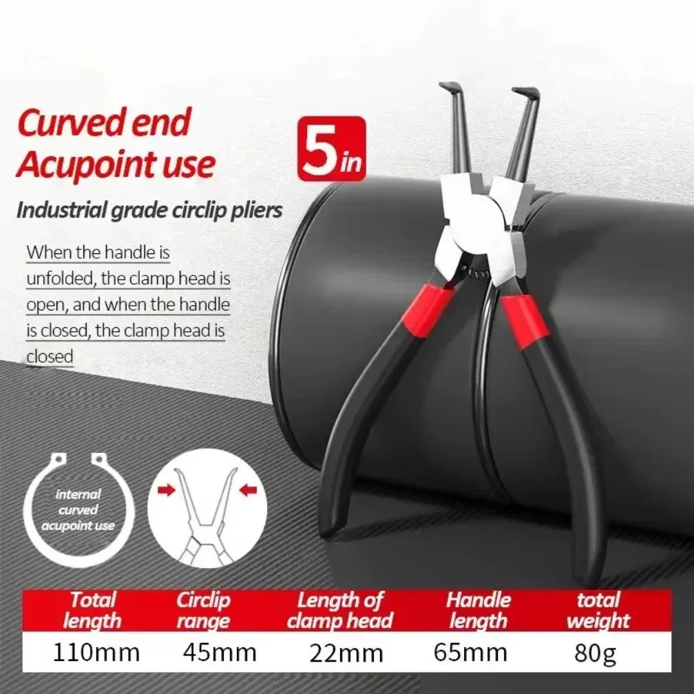 5-In Circlip Pliers, Needle Nose Pliers, Retaining Ring Pliers, for Removing Installing Puller Locking Rings Shafts