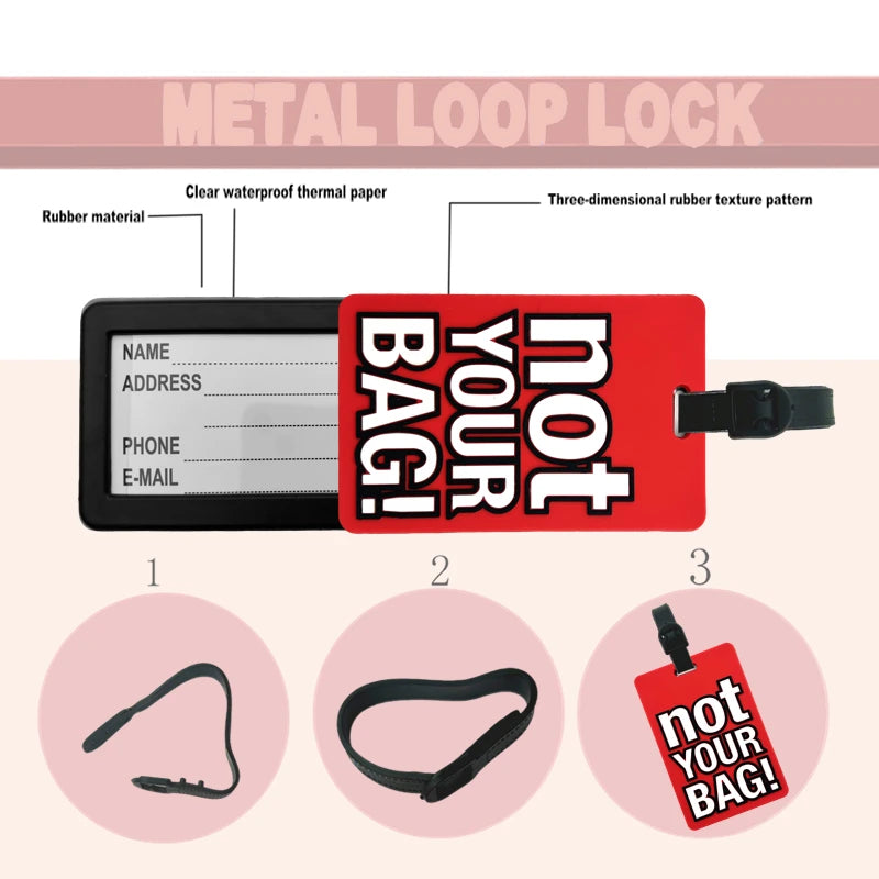 Luggage Bag Label PVC Luggage Bag Tote Bag Travel Bag Label With Business Card And Privacy Cover IT'S NOT YOU BAGS