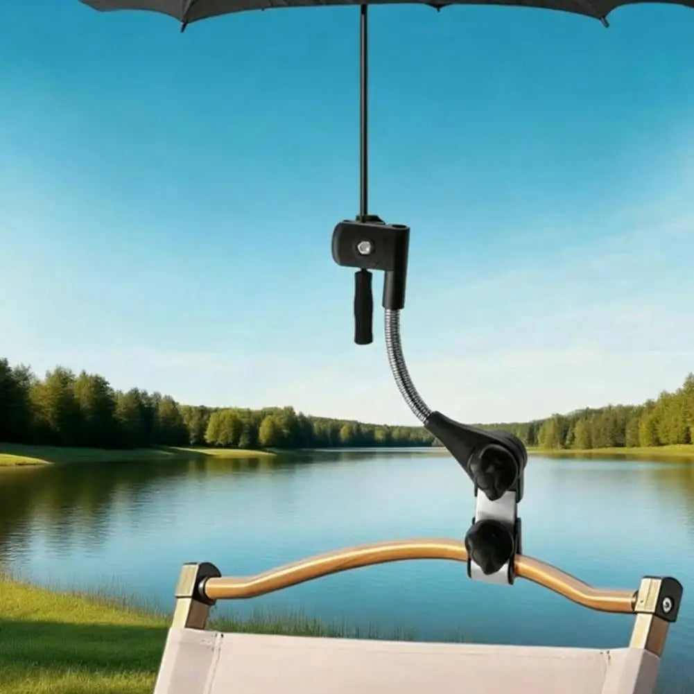 Adjustable Fishing Chair Umbrella Clamp Universal Outdoor Chair Umbrella Holder 360° Rotate Sun Shade Parasol Mount Clip Bracket