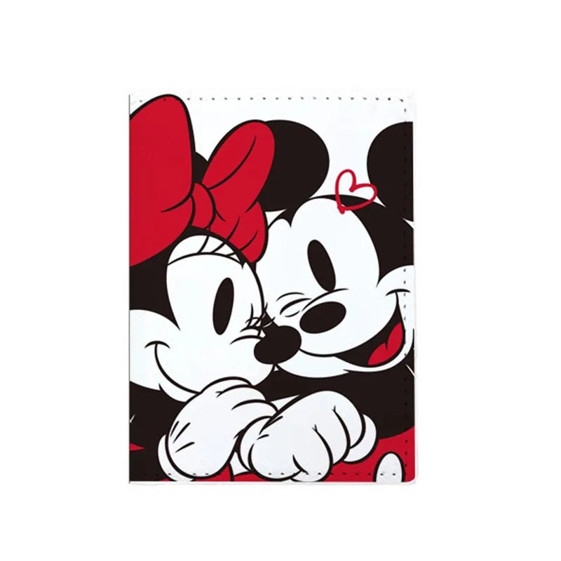 2023 Disney Mickey Minnie Mouse Travel Accessories Passport Cover Holder PU Leather Unisex ID Bank Card Holders Wedding Gifts