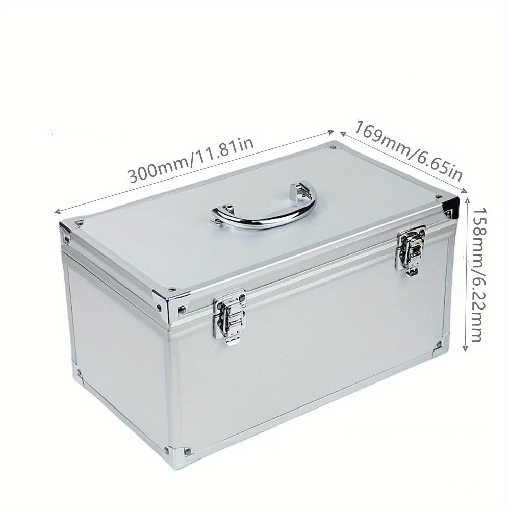 Aluminum Tool Case Multi-Purpose Hard Metal Storage Box for Garage Organization & Toy Storage, Portable Protective Carrying Case