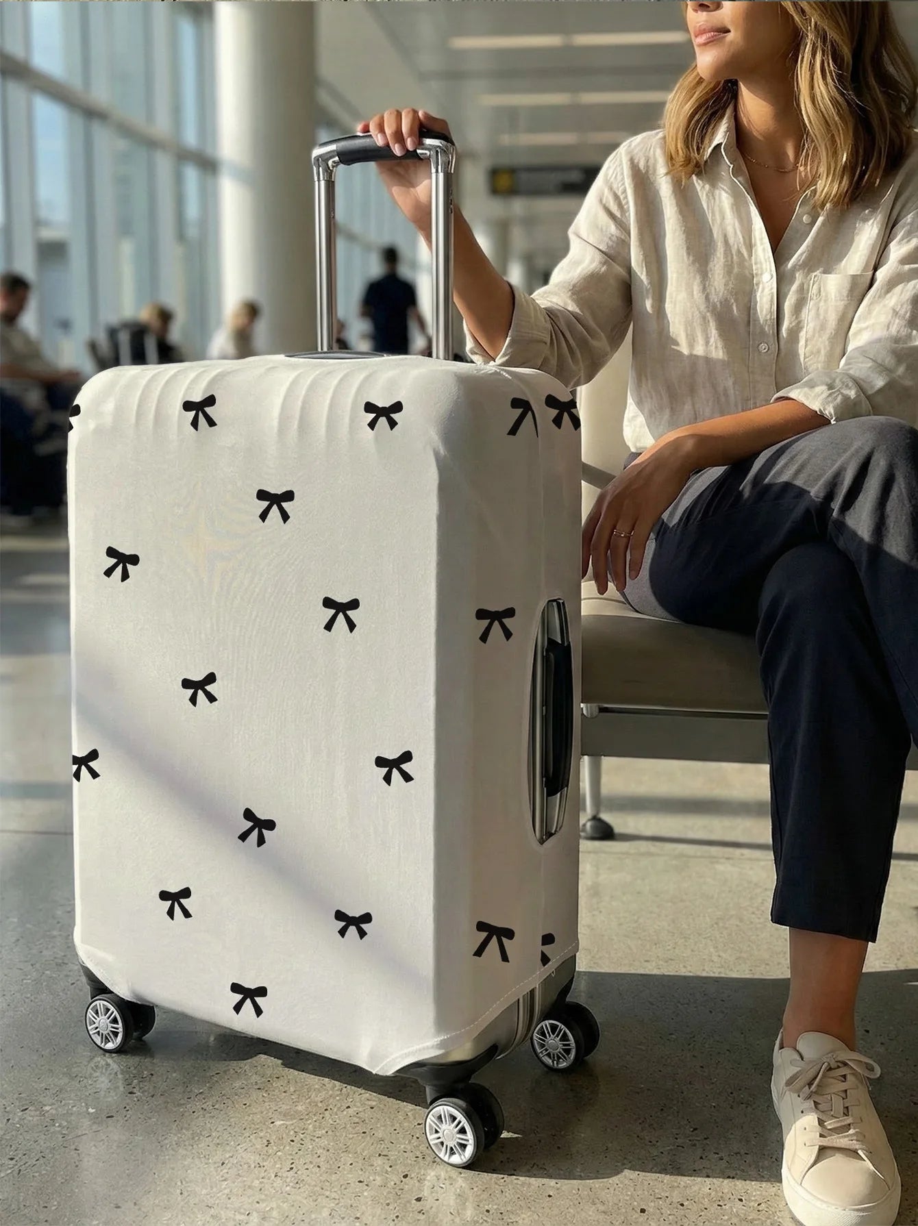 Bow printed luggage protection cover, suitable for 18-32 inch luggage covers, luggage handle gloves, travel accessories