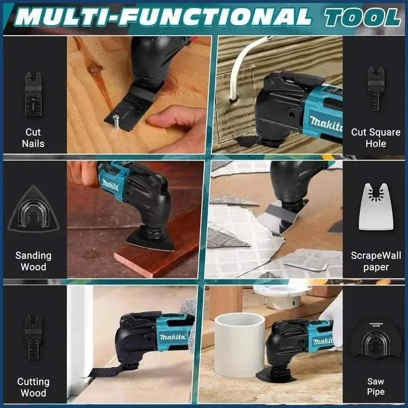 Makita 18V DTM51 Cordless Oscillating Multi-Tool 6-Speed Quick Release Electric Trimmer Shovel for Vibration Dampening