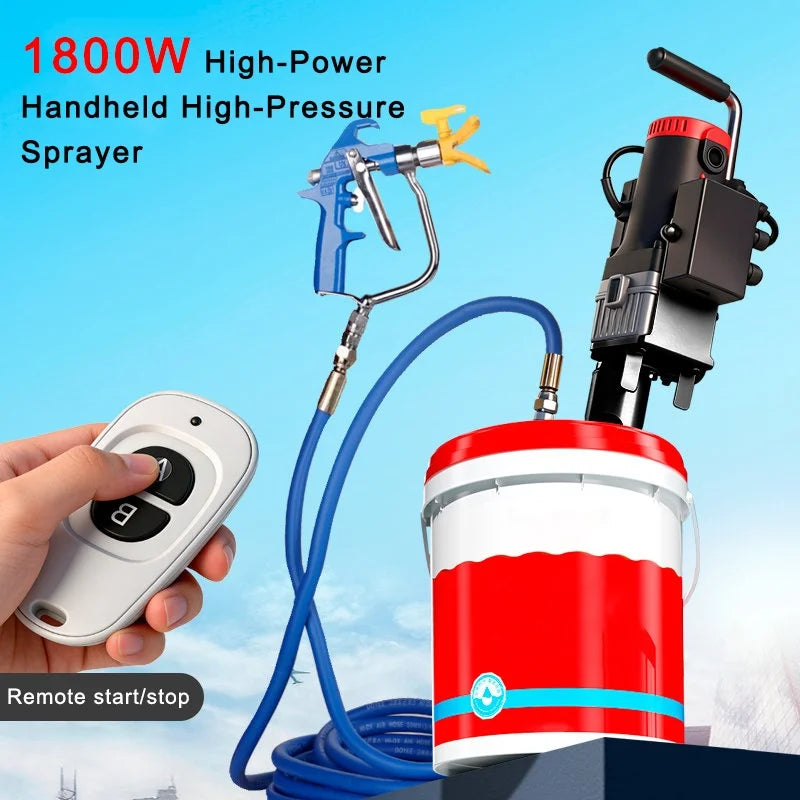 1800W Portable High-pressure Sprayer, DIY Multi-functional Putty, Waterproof Coating, and Cement Spraying Machine