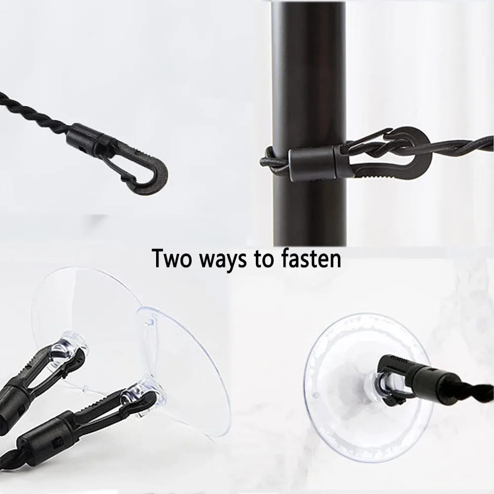 No Drill Suction Cup Outdoor Clothesline Multifunctional Portable Elastic Rope Retractable Clothesline for Bathroom Clothes Line