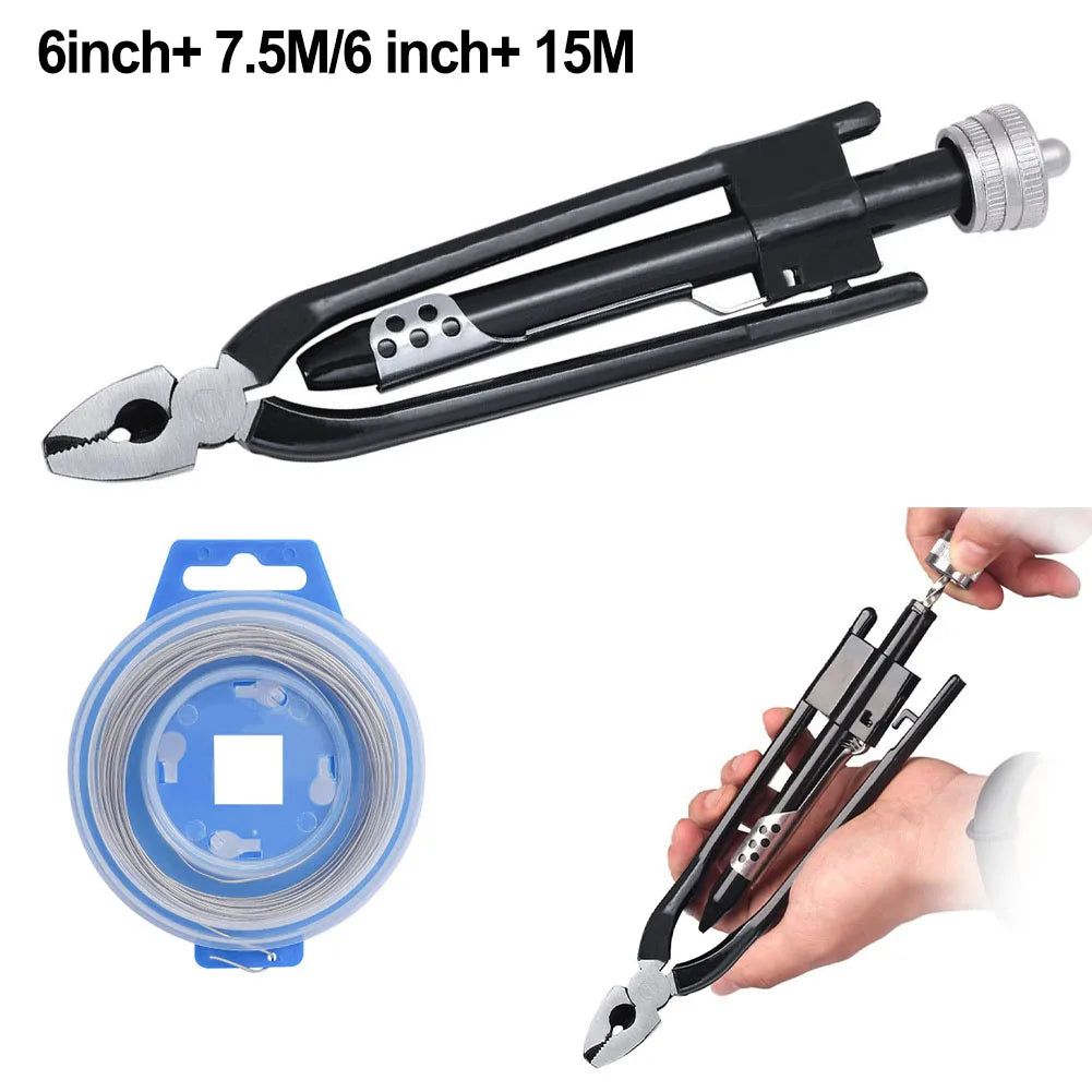6 Inch Aviation Fuse Pliers One-Way Wire Twister Safety Locking Pliers With 7.5/15m Fuse Safety Wire Twisting Plier