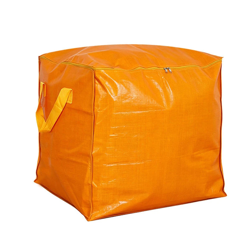75-240L Large Capacity Moving Bag Woven Storage Bag with Handles Zipper for Clothes Bedding Travel Home Closet Organizer