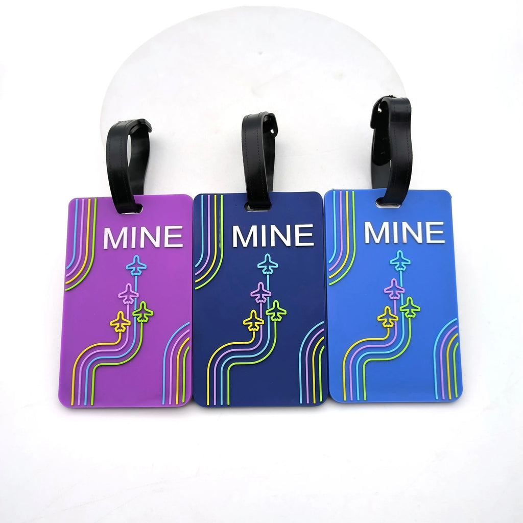 1PCS Creative Aircraft Baggage Tag Cute Travel Accessories Luggage Tag Silica Gel Suitcase ID Addres Holder Boarding Tag