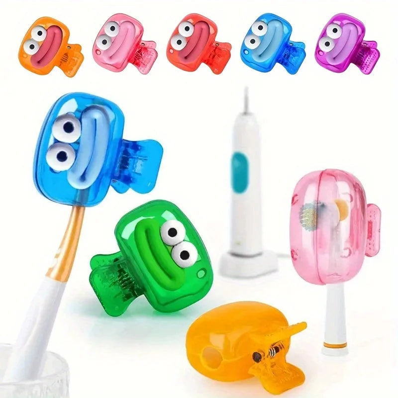 Portable Toothbrush Protector Caps, Travel Bathroom Dustproof Tooth Brush Head Storage Cover Clips for Daily Use