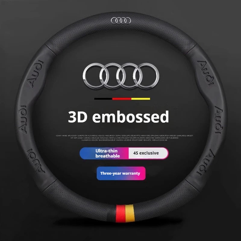 Car Steering Wheel Cover for Audi ABT A1 A2 A3 A4 A5 A6 A7 A8 Q2 Q3 Q4 Q5 Q7 Q8 TT RS3 RS4 RS5 RS6 RS7 S3 S4 S5 S6 S7 S8 S Line