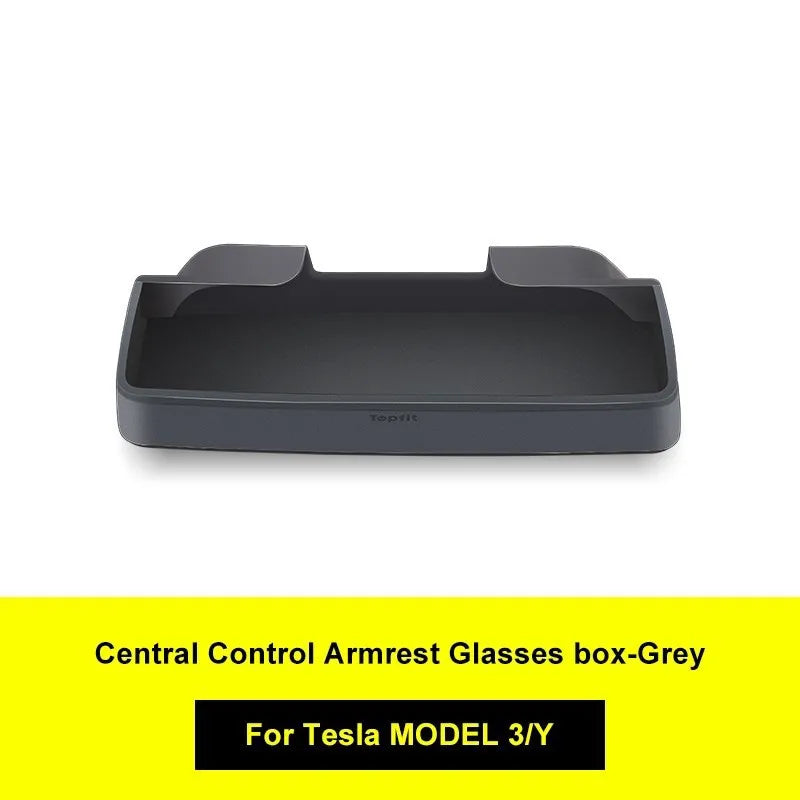 For Tesla 2023 Model 3 Model Y Central Control Armrest Glasses Pocket Accessories 2023 Glasses Case Silicon Storage Casket
