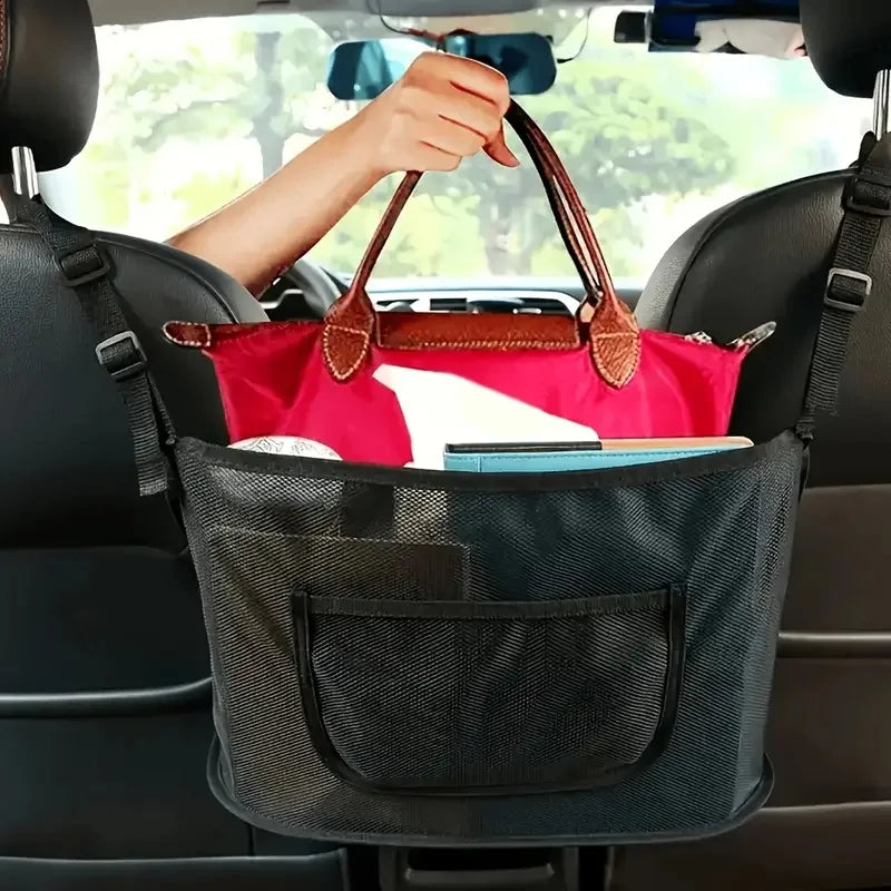Car Storage Bag With Oversized Mesh Pocket, Essential Car Accessories, Ideal Choice For Car Storage