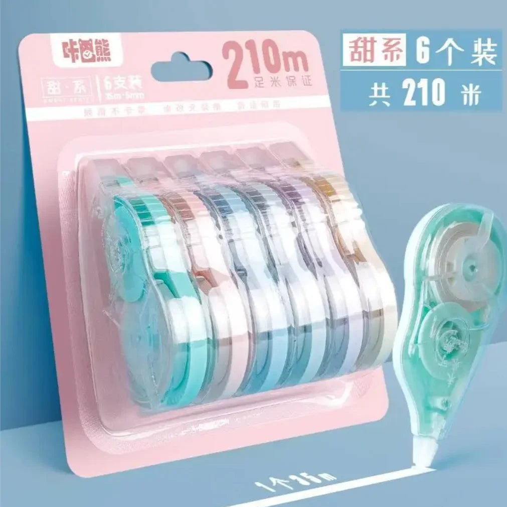 5/6PCS Permanent Adhesive Tape Correction Tape Roller Set Smooth Compact Design with No Drying Time Adhesive Grooves for School