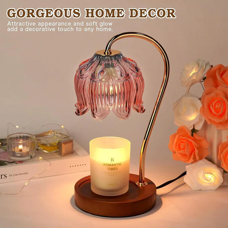 Nordic Glass Candle Warmer Lamp Bedroom Atmosphere Warmer Lamp Retro Lamp Candle Tray Night Light desk Decor Home Decoration  ﻿