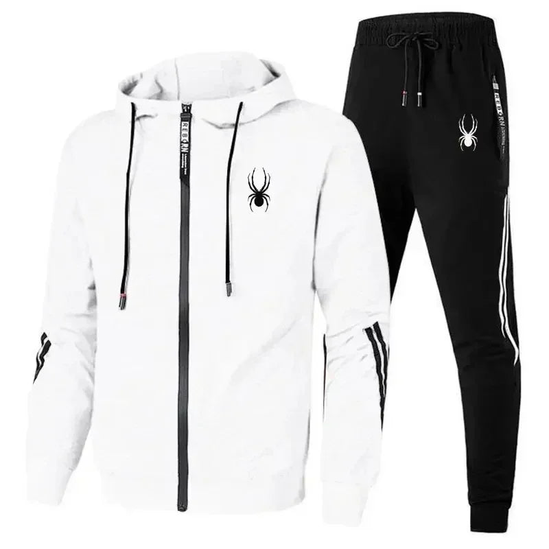 Spring /Autumn Running Breathable and Fashionable Fitness Set for Men a Two-piece Casual Zipper Jacket and Sport Pants Outerwear
