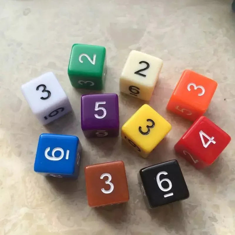 10 Pcs/set Digital Dice Funny Puzzle Game Accessory 16 Mm