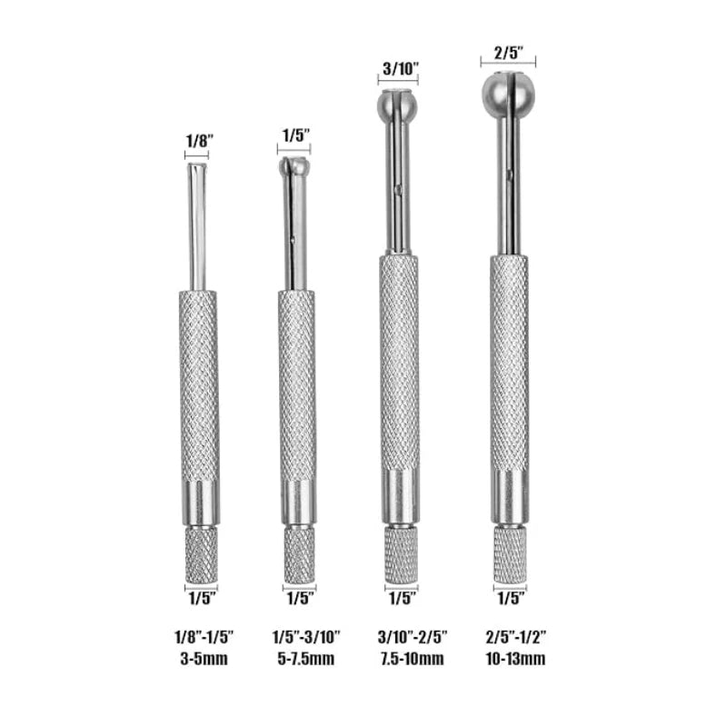 5/16'-6' 6pcs/set Telescoping Gauges Internal Gauge Telescoping Hole Gauge for Quick Inside Measurements 4pcs Small Bore Gauge