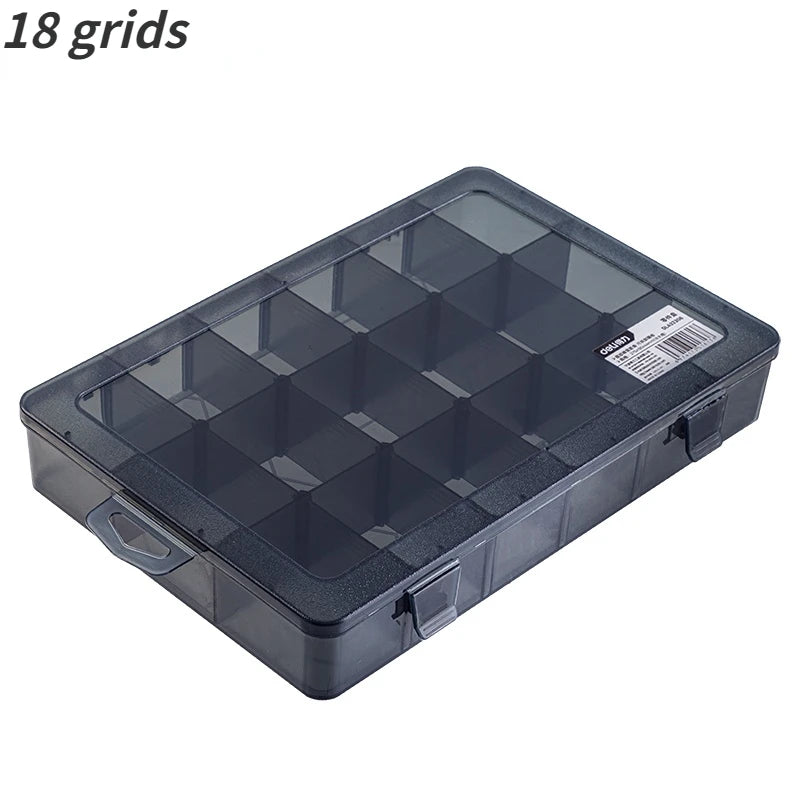 Deli 1 PCS Plastic Storage Boxes Slots Adjustable Packaging Transparent Tool Case Screw Craft Jewelry Accessories Organizer Box