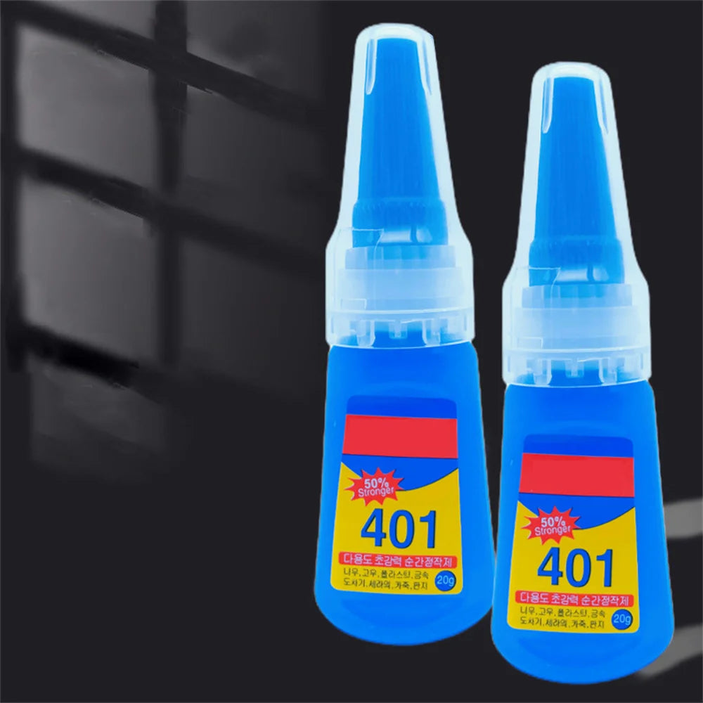 Super Stronger Glue 20ML 401 Glue Instant Fast Adhesive Bottle Multi-Purpose Fix Super Strong Liquid Colorless Adhesive Glue