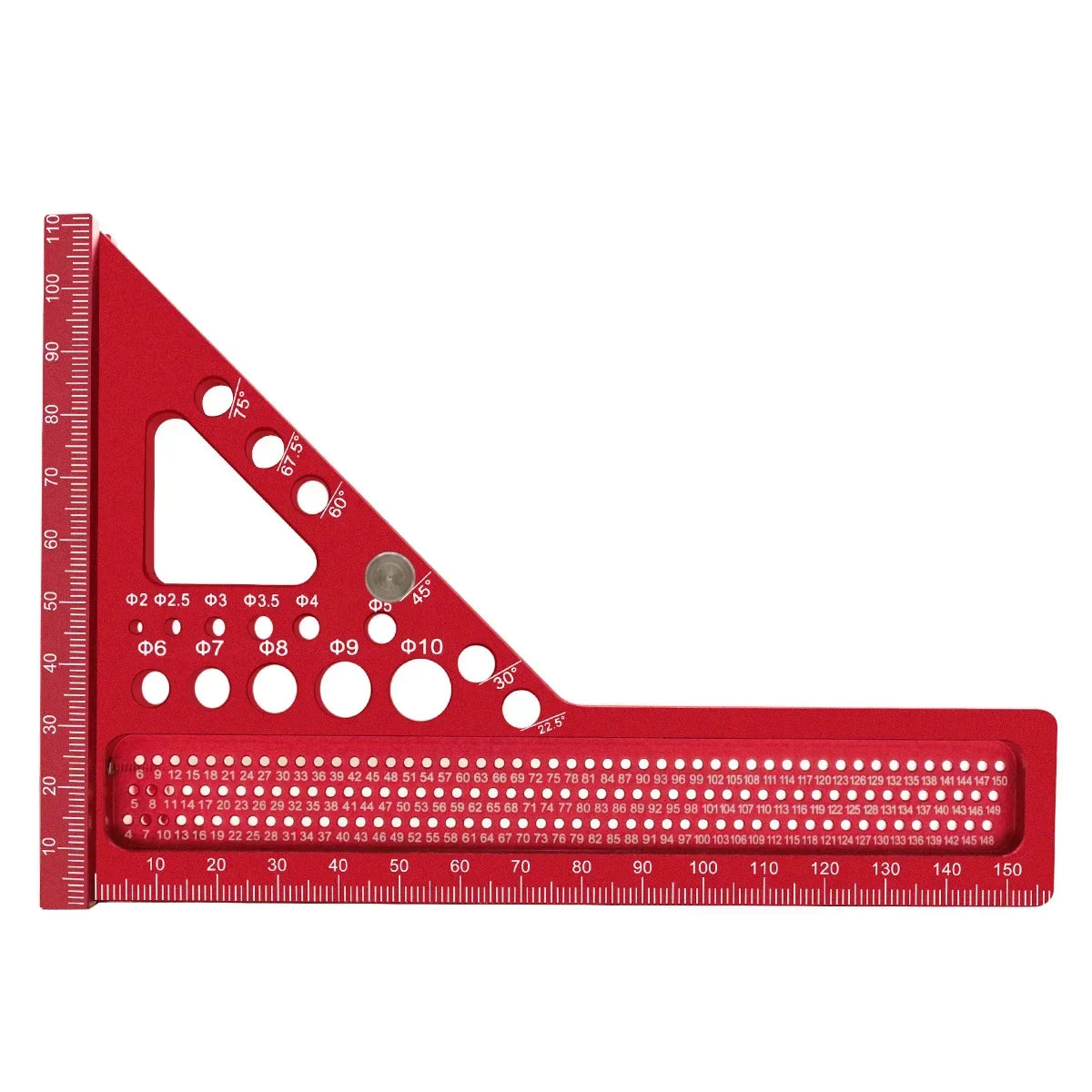 Woodworking Square Protractor Extended 3D Multi-Angle Measuring Ruler W/Dowel Pin,Aluminum Miter Triangler Layout Measuring Tool