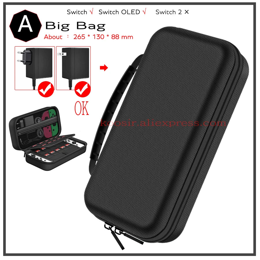 For Nintendo Switch OLED Oxford Cloth Storage Carrying Bag Premium Portable Protective Case Anti-Scratch Travel Handbag