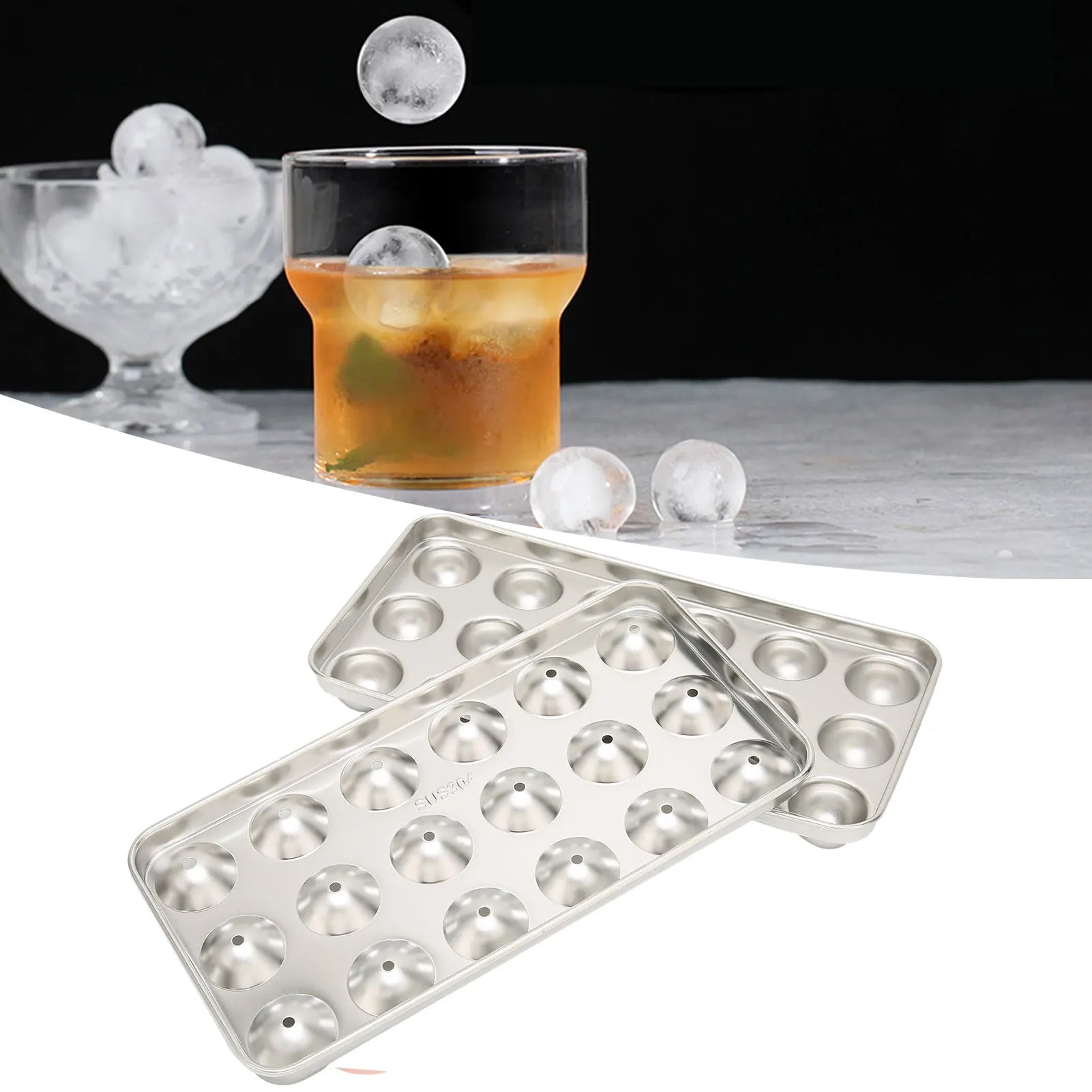 Ice Cube Mold 304 Stainless Steel Ice Tray Mold Ice Cube Cooling  for Wine Beverage Bar Restaurant Supplies