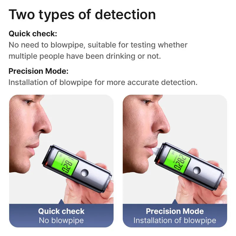 Professional Breath Alcohol Tester, LED Display Automatic Breathalyzer Alcohol Test, Rechargeable Alcohol Tester Tools