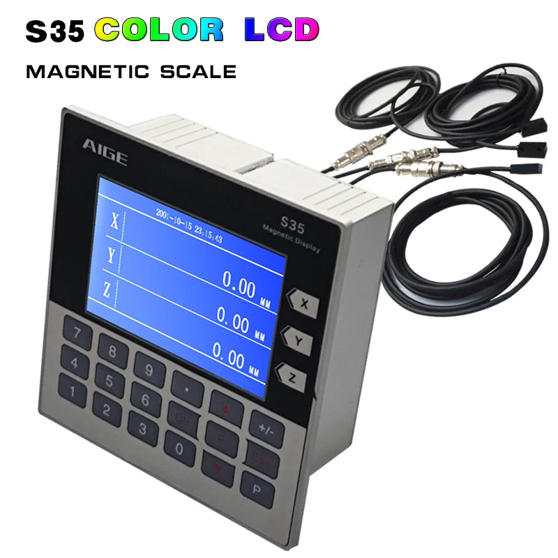3 Axis LCD DRO Magnetic Linear Displacement Scale Sensor for CNC Machine Tooling Metal Digital Display Measuring Device