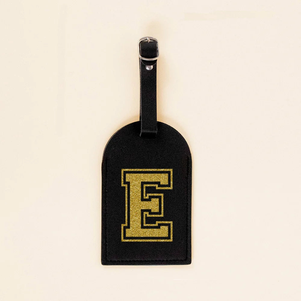 Vintage Initial Print Women PU Leather Luggage Tag Suitcase Label Baggage Boarding Bag Tags Travel Neceser Accessorie Best Gift