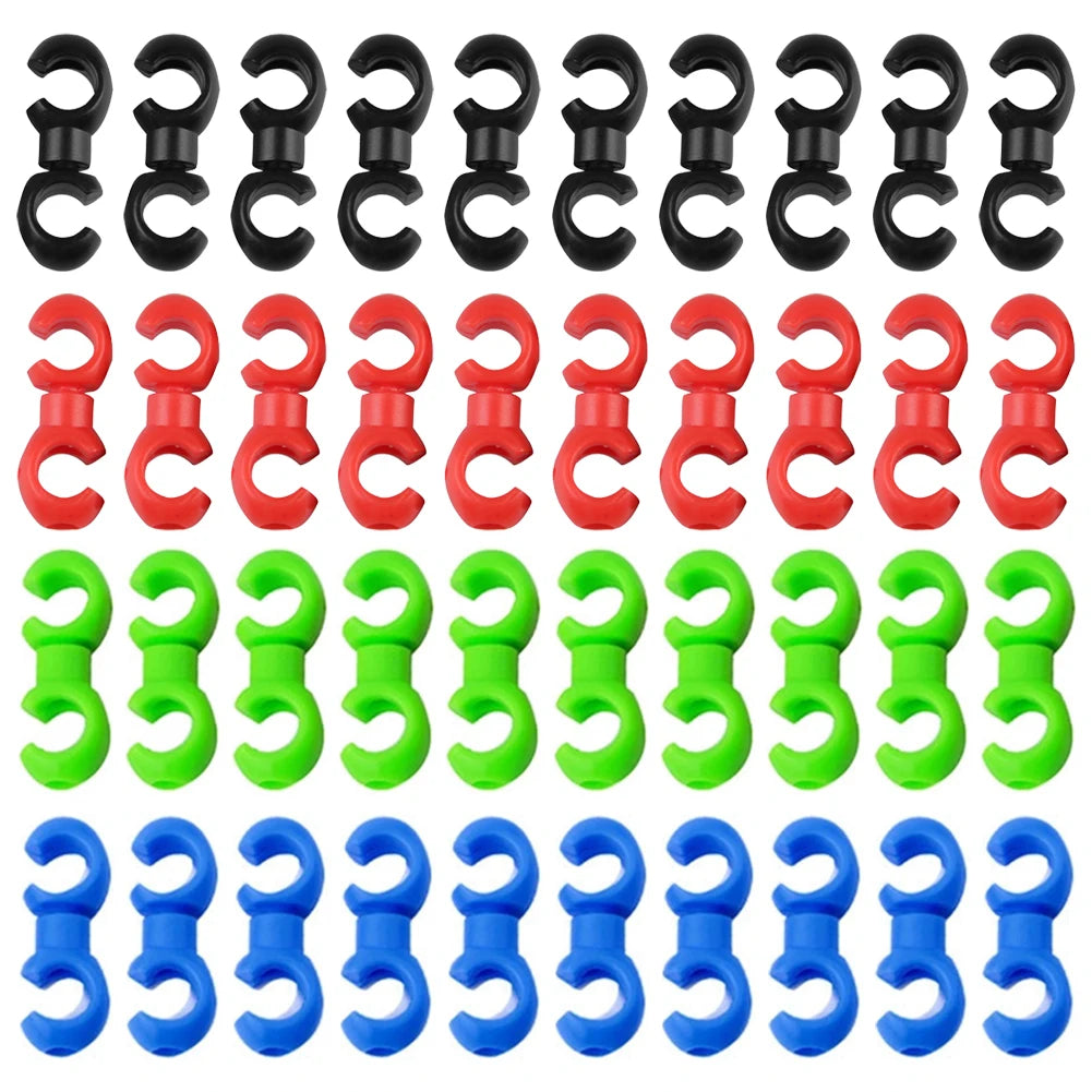 10pcs/set Bicycle Brake Gear Cable S Style Clips Lightweight Rotating Buckle Hose Guide Clasp Cycling Accessories