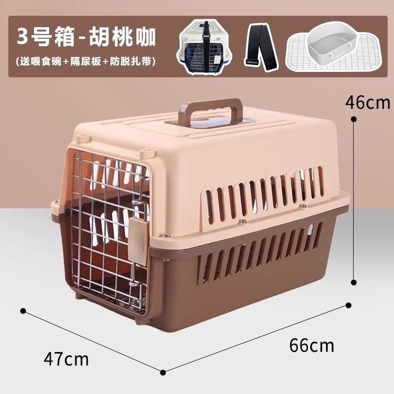 ‌Large Dog Crate for Air Travel - Pet Carrier with Wheels, Foldable Kennel for Golden Retriever, Airline Approved Portable Cage