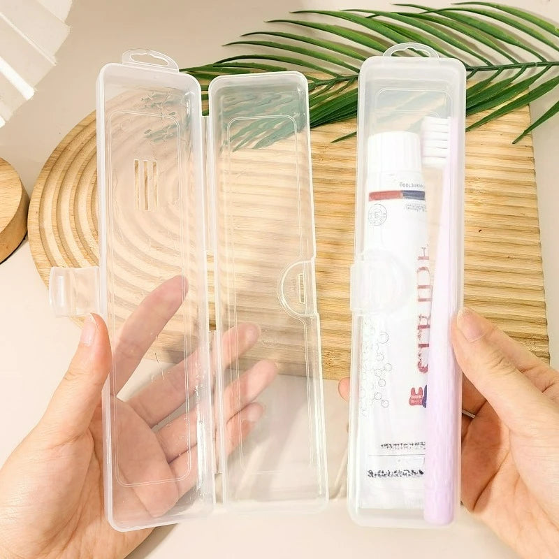 5/1pcs Portable Transparent Toothbrush Protect Holder Case Plastic Travel Camping Storage Box Bathroom Home Storage Supplies