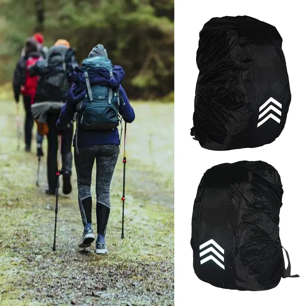 Outdoor Backpack Waterproof Rain Cover Reflective Lightweight Bag Dust Cover for Hiking Mountaineering Safety Travel 18-45L Use